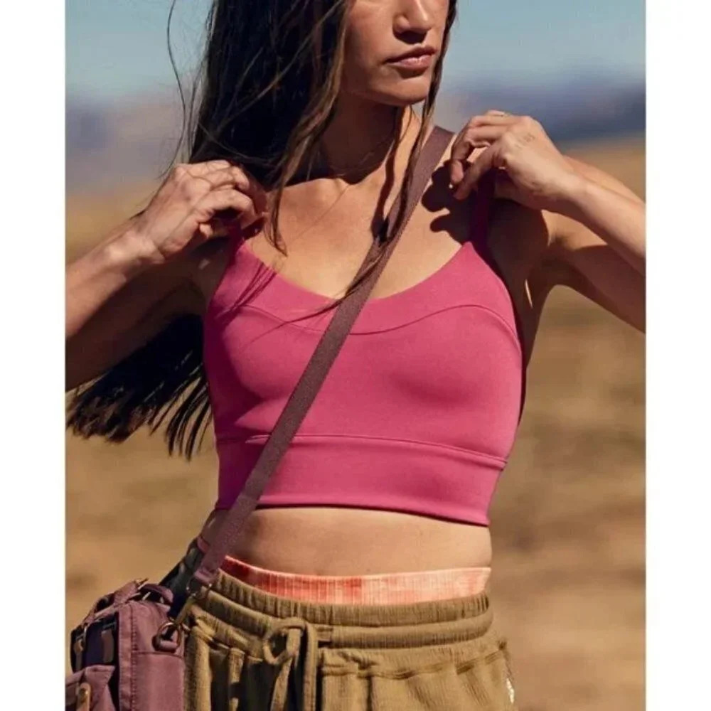 Free People Beat The Heat Reversible Sports Bra Wild Raspberry Fig NWT Sz XS